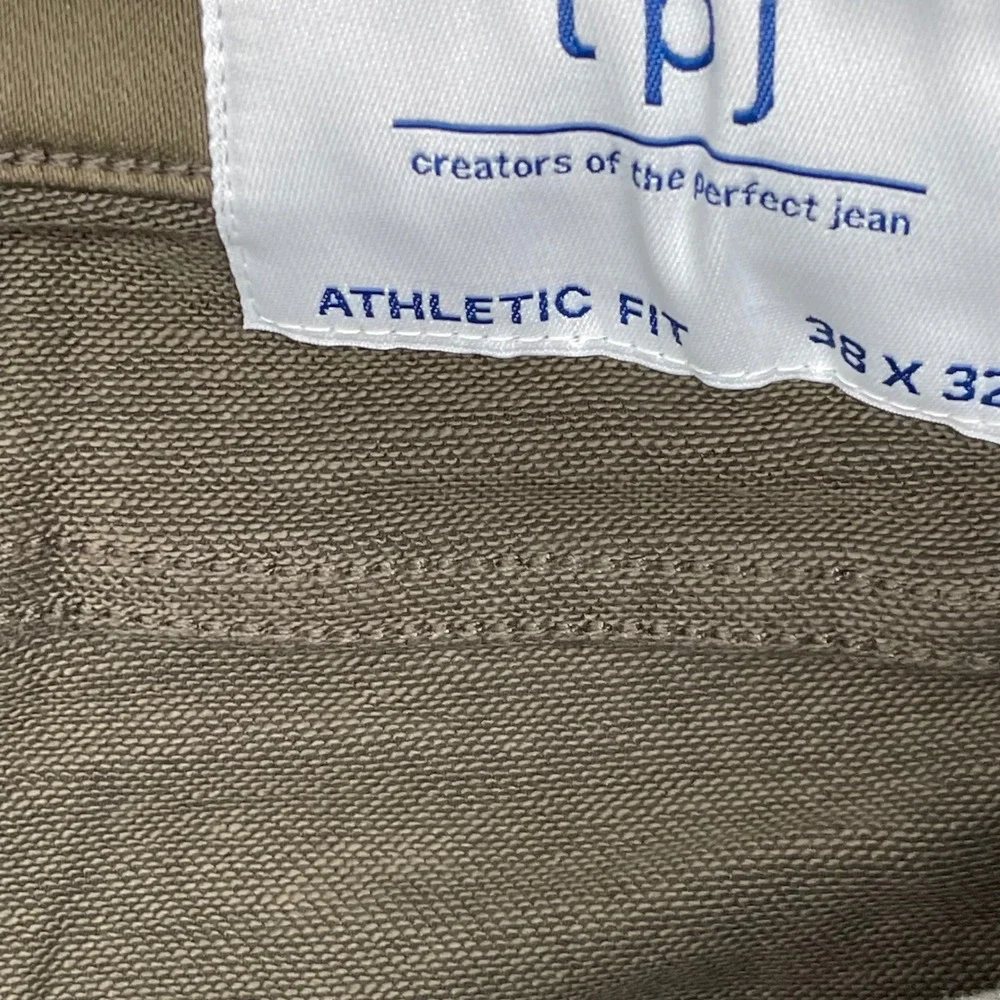 TPJ Pants Mens 38X32 Athletic Fit Leg Stretch Olive Green